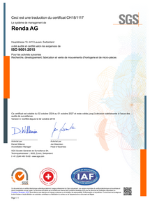 Ronda Certificat ISO 9001 ISO 9001