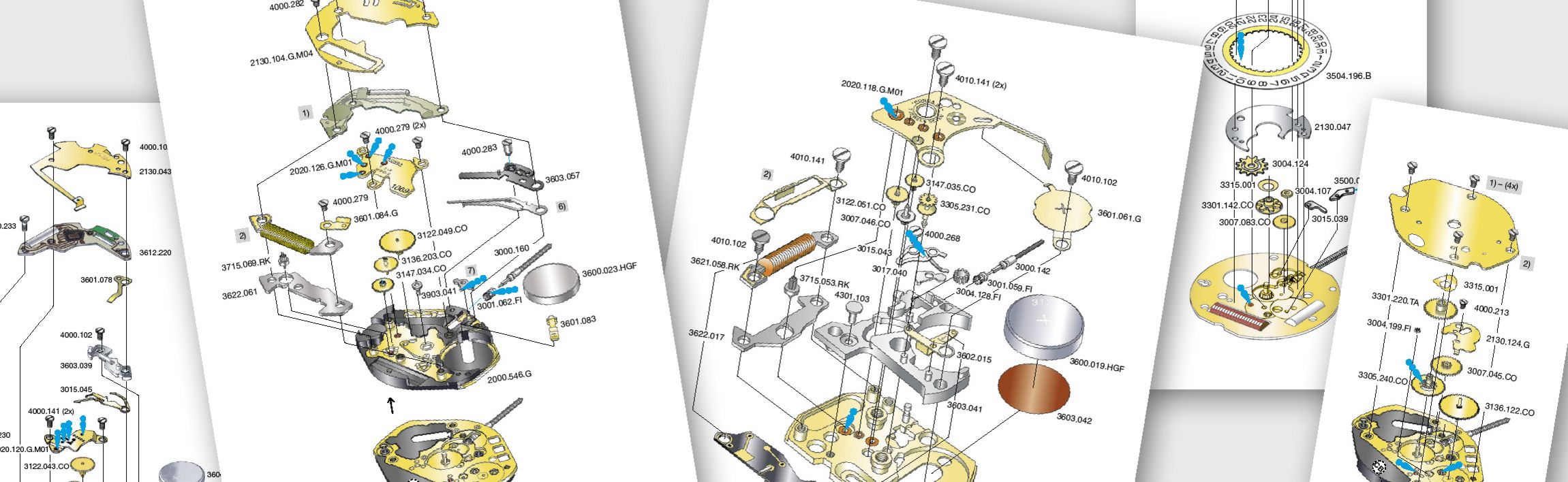 Instructions techniques de tous les mouvements Ronda actuellement disponibles